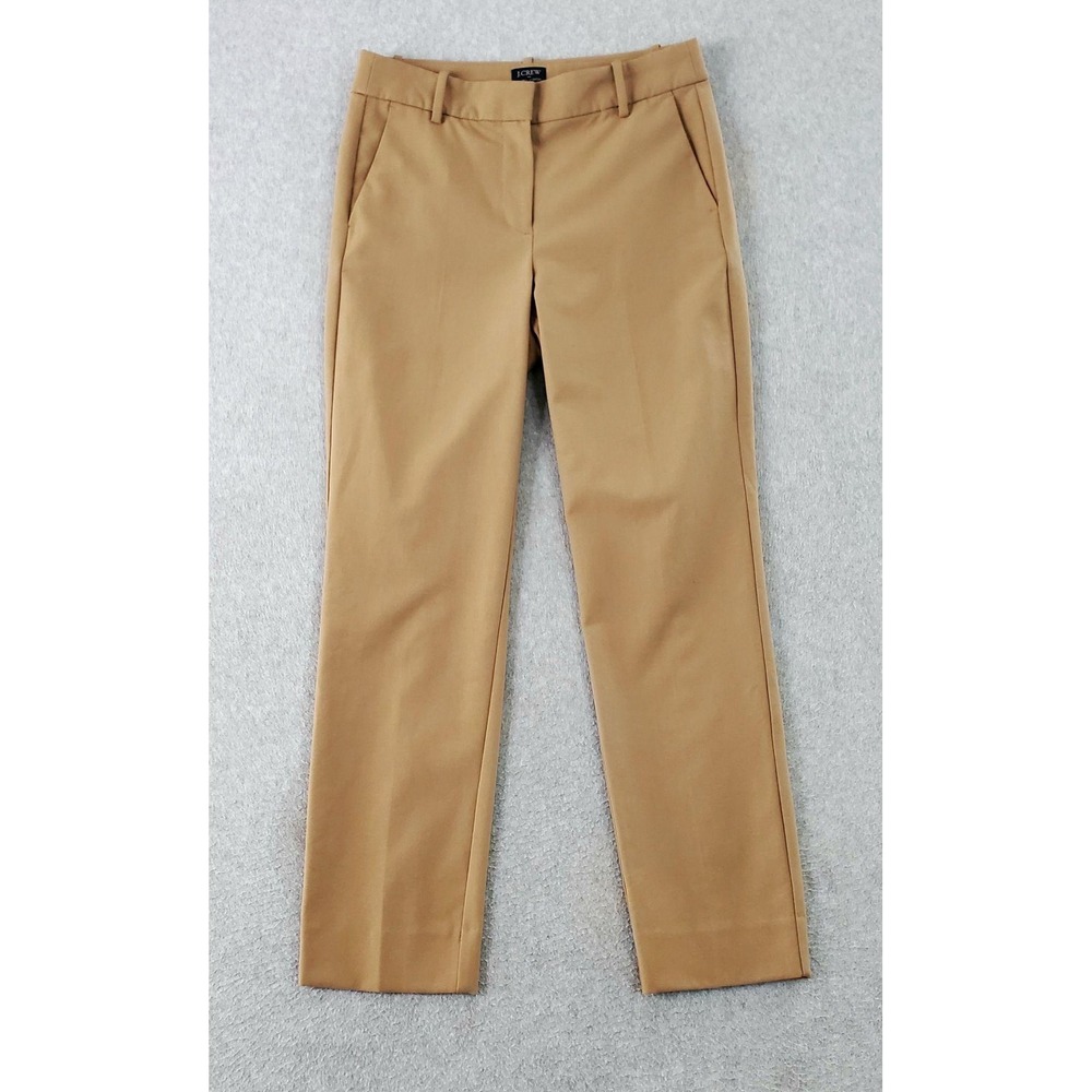 J.Crew Ruby Crop Pants Womens 4 Brown Slim Twill Cropped Ankle Workwear J5292